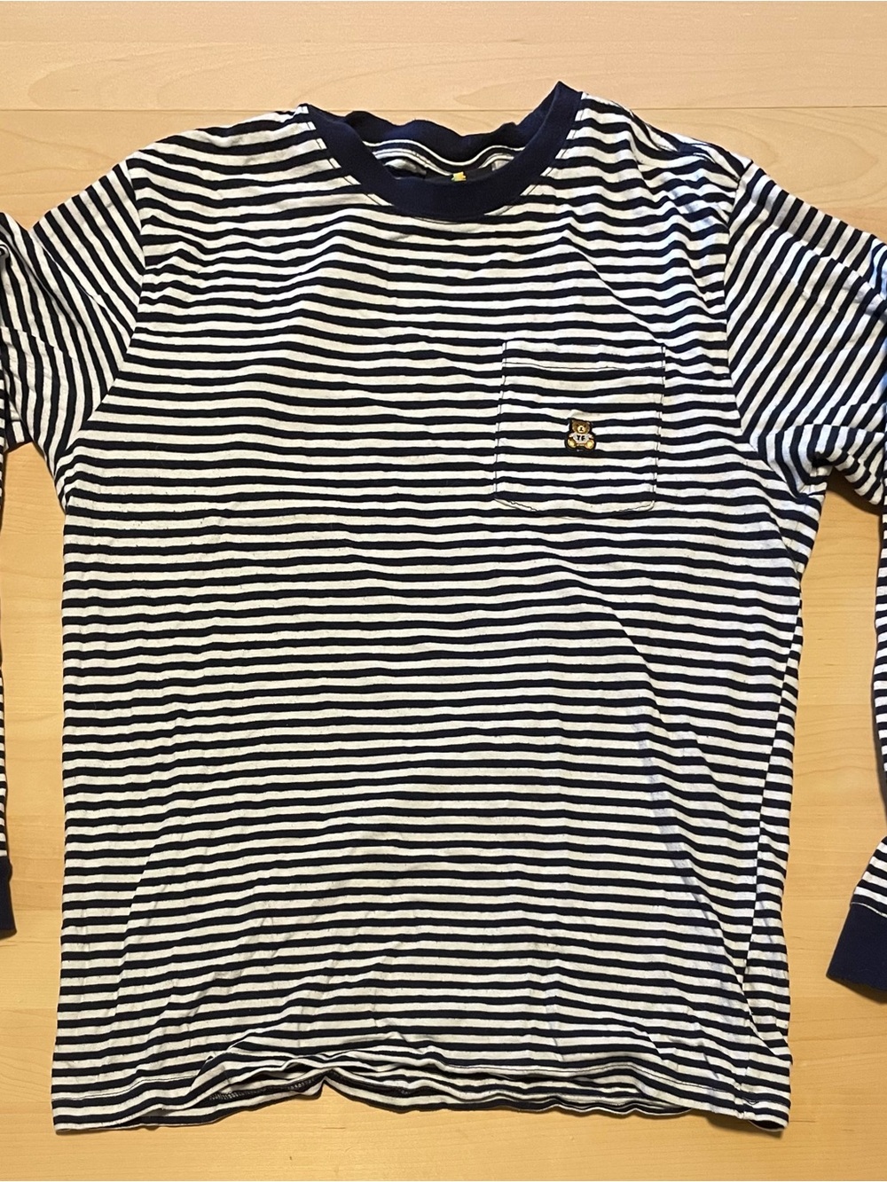 Teddy Fresh Navy & White Striped Long Sleeve Pocket Tee